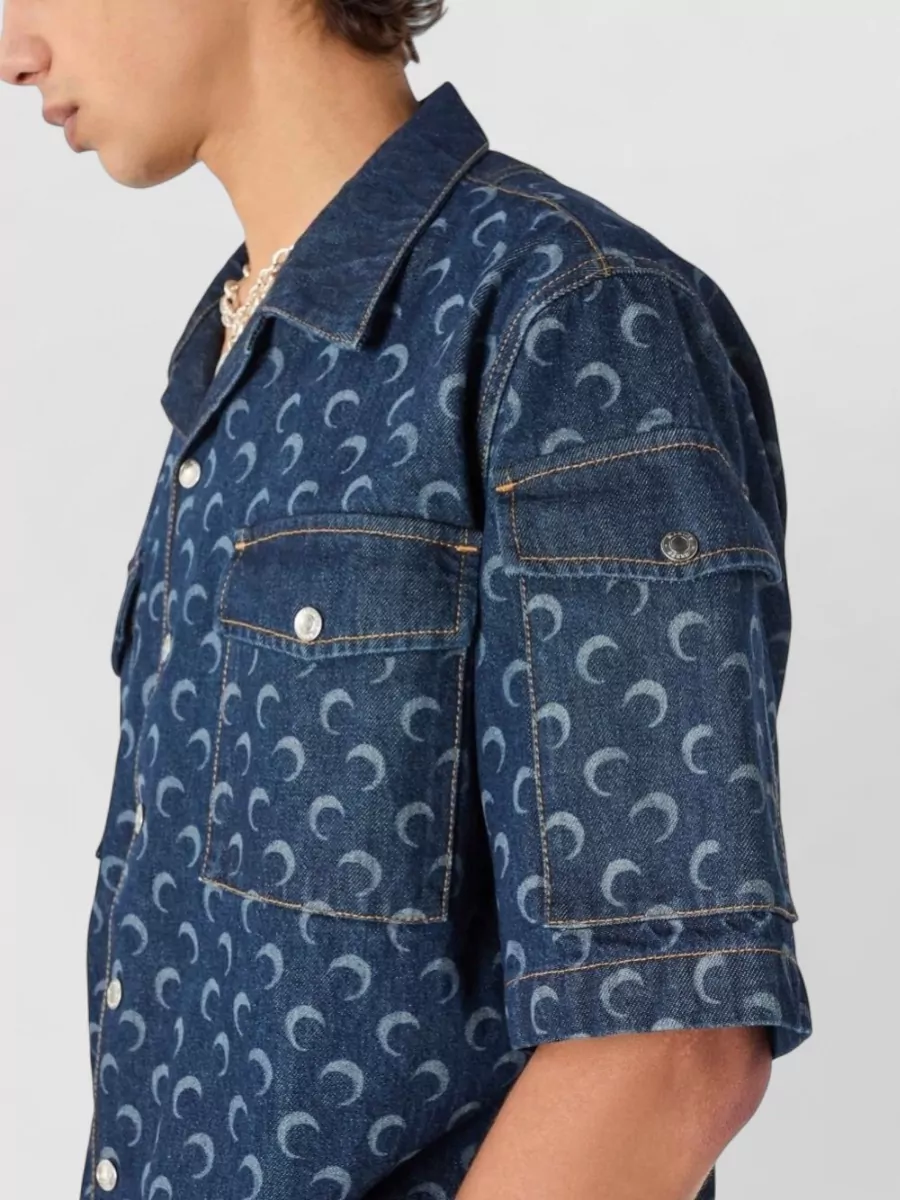 Marine Serre Printed Denim Shirt