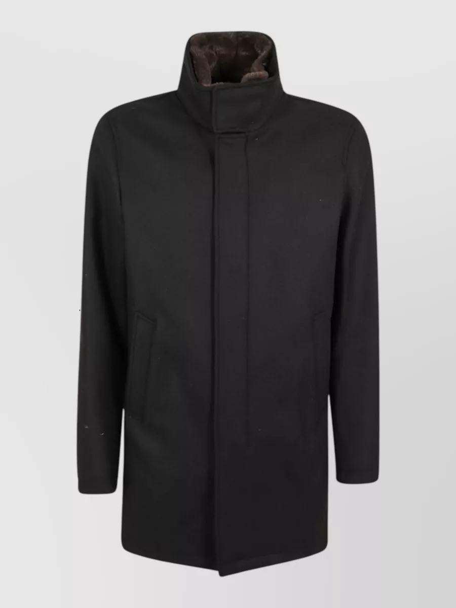 Herno virgin wool high collar lightweight jacket