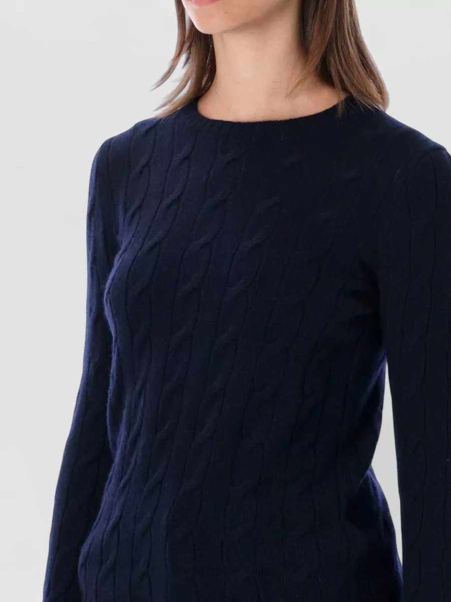Ralph Lauren Cashmere Cable-Knit Slim-Fit Crewneck Sweater