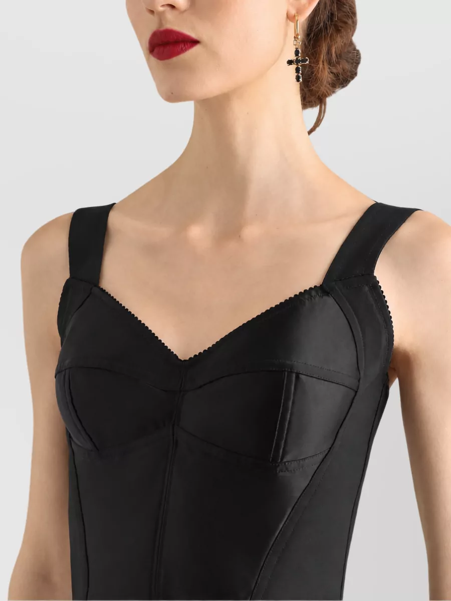 Dolce&Gabbana Silk Satin Cropped Bustier Top