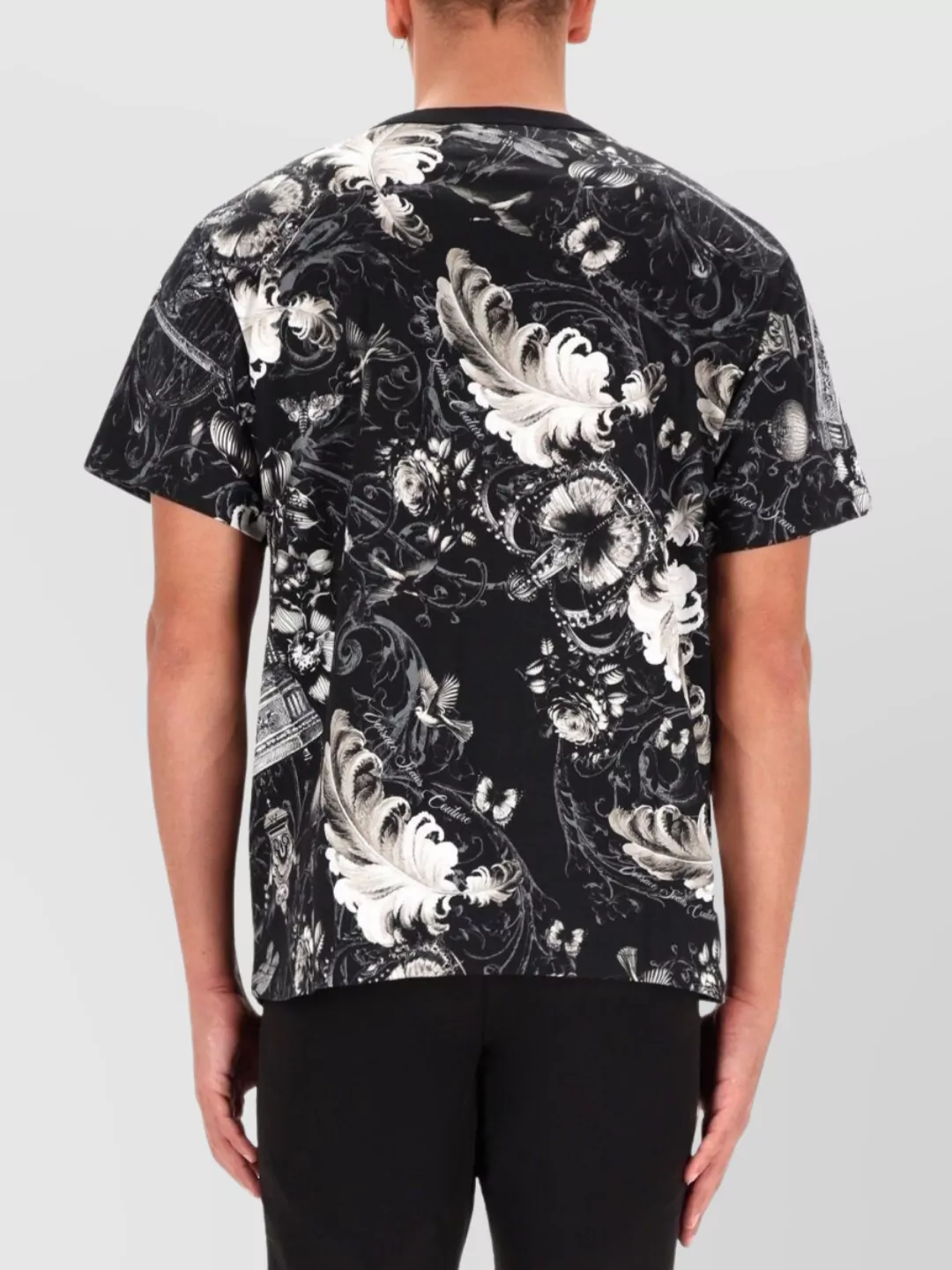 Versace Jeans Couture Cotton Floral Short Sleeve T-Shirt