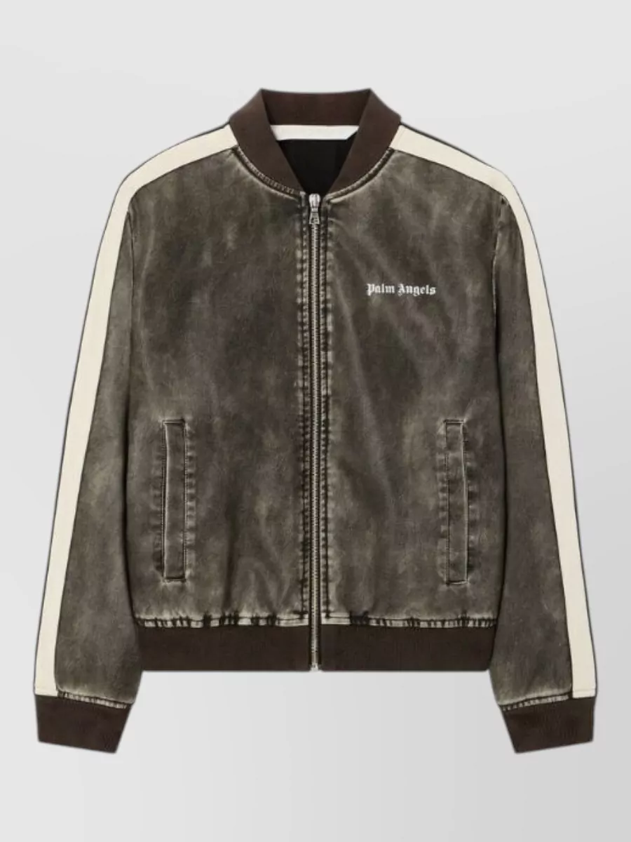 Palm Angels Logo-print single-breasted bomber jacket