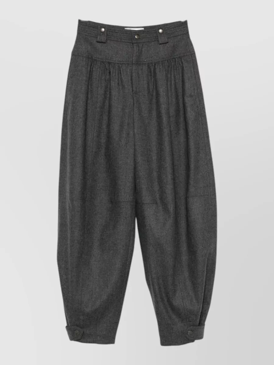 Chloé cashmere virgin wool high-rise pleated wide-leg trousers