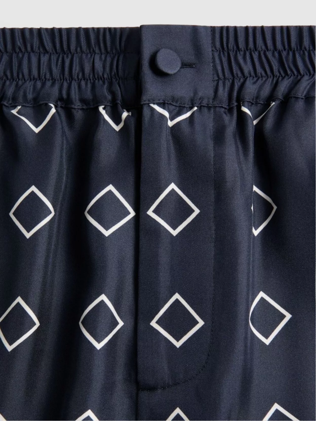 Valentino Geometric Pattern Silk Bermuda Shorts With Button Detail