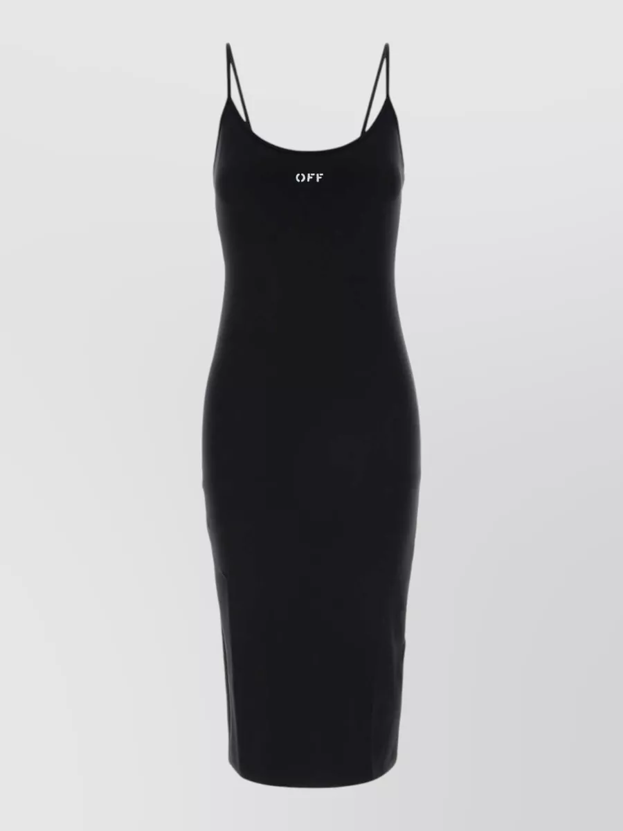 Off-White stretch nylon midi dress