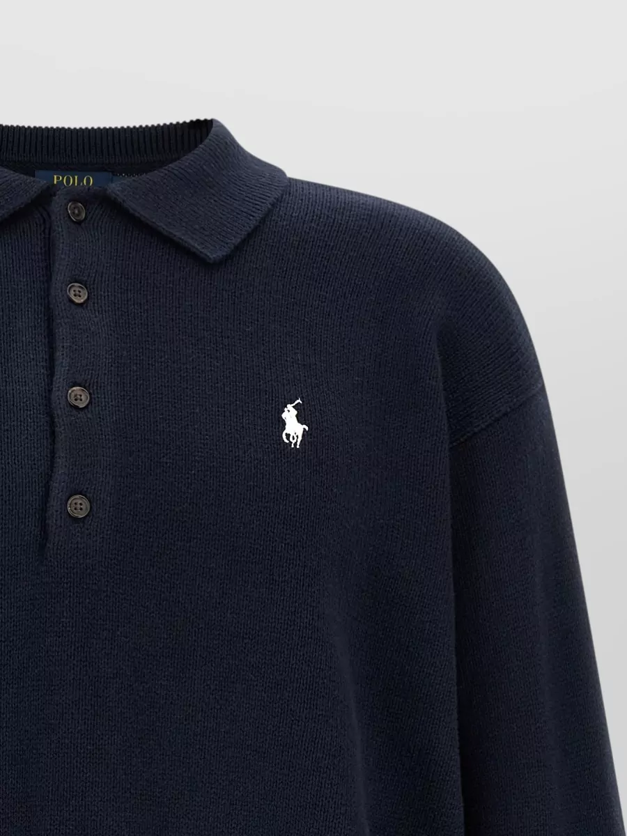 Polo Ralph Lauren Cotton Long-Sleeve Polo Sweater
