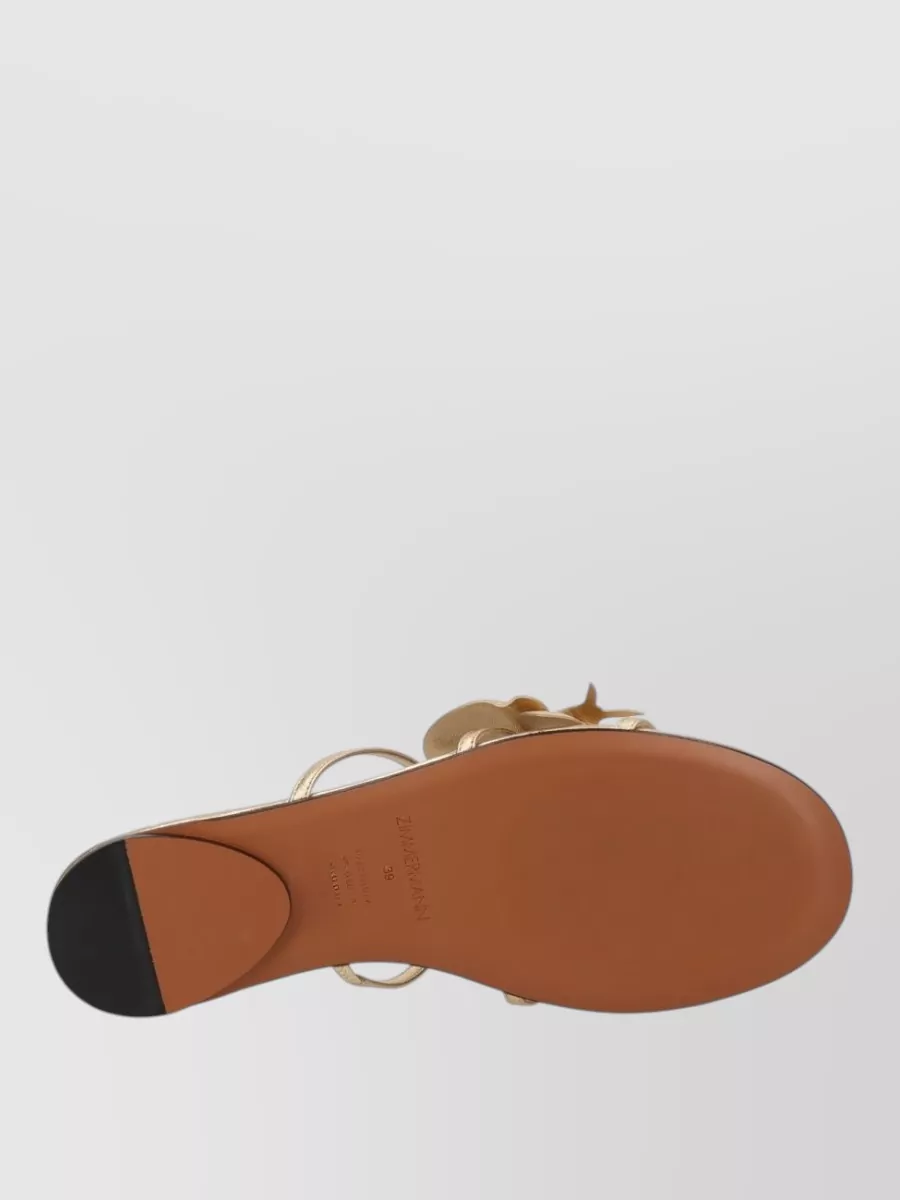 Zimmermann Orchid Flat Sandal Metallic Straps Floral