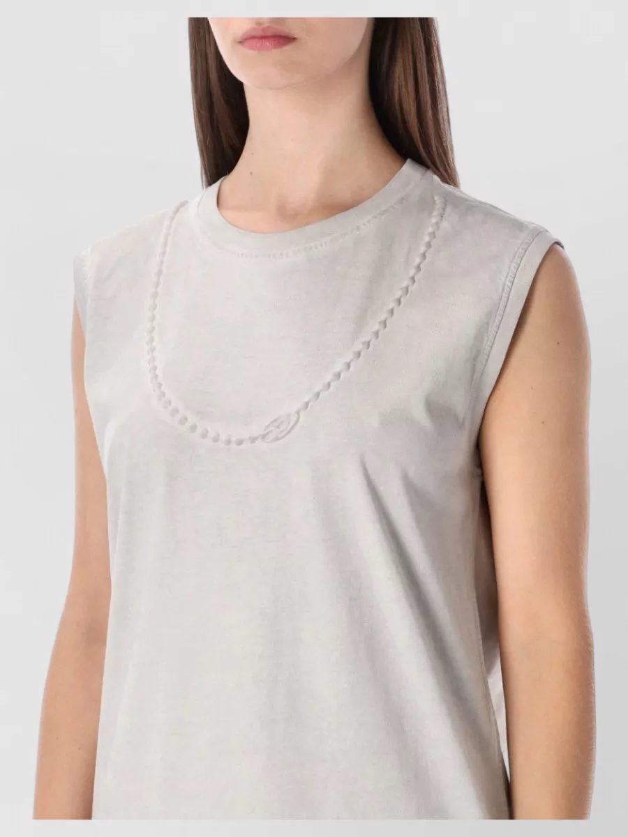 Diesel Modern Cotton Sleeveless T-shirt Dress In Gray