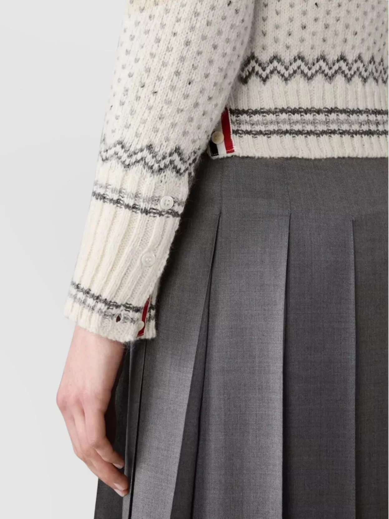Thom Browne Fairisle Patterned Cropped Cardigan