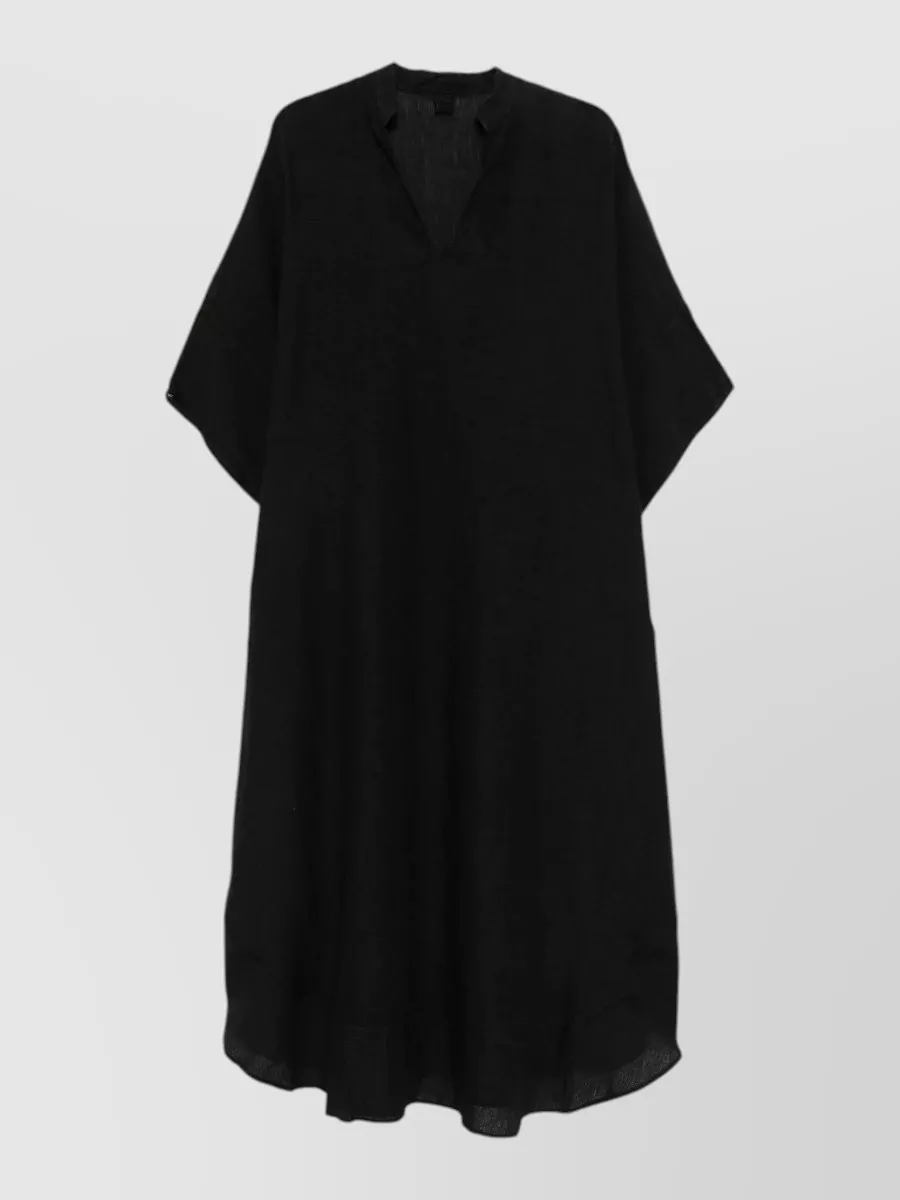120% Lino Linen v-neck kaftan dress