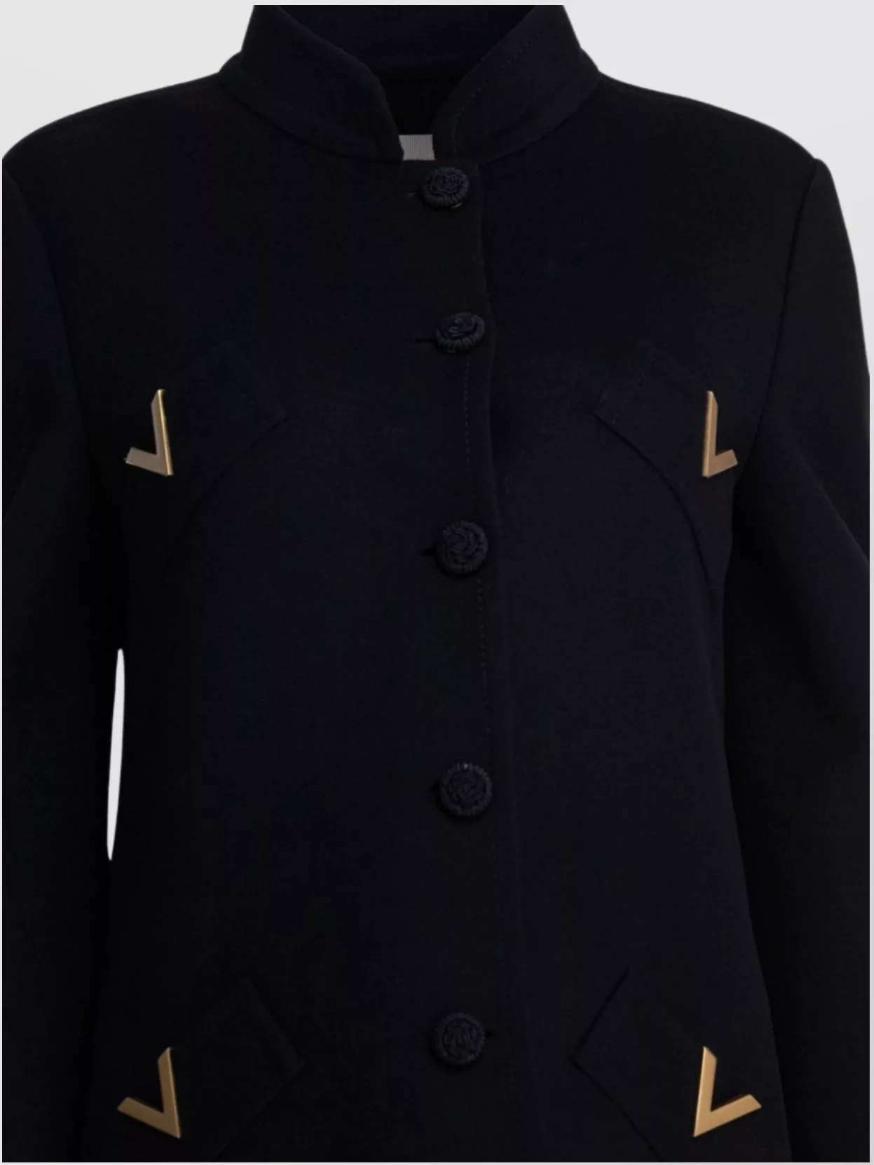 Valentino Cashmere And Wool Long Sleeve Coat