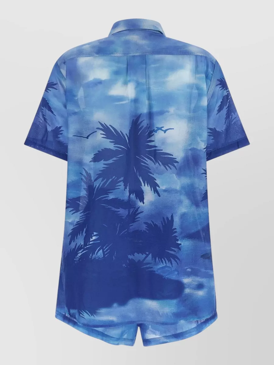 Polo Ralph Lauren Cotton Palm-Print Short-Sleeve Pyjama Set