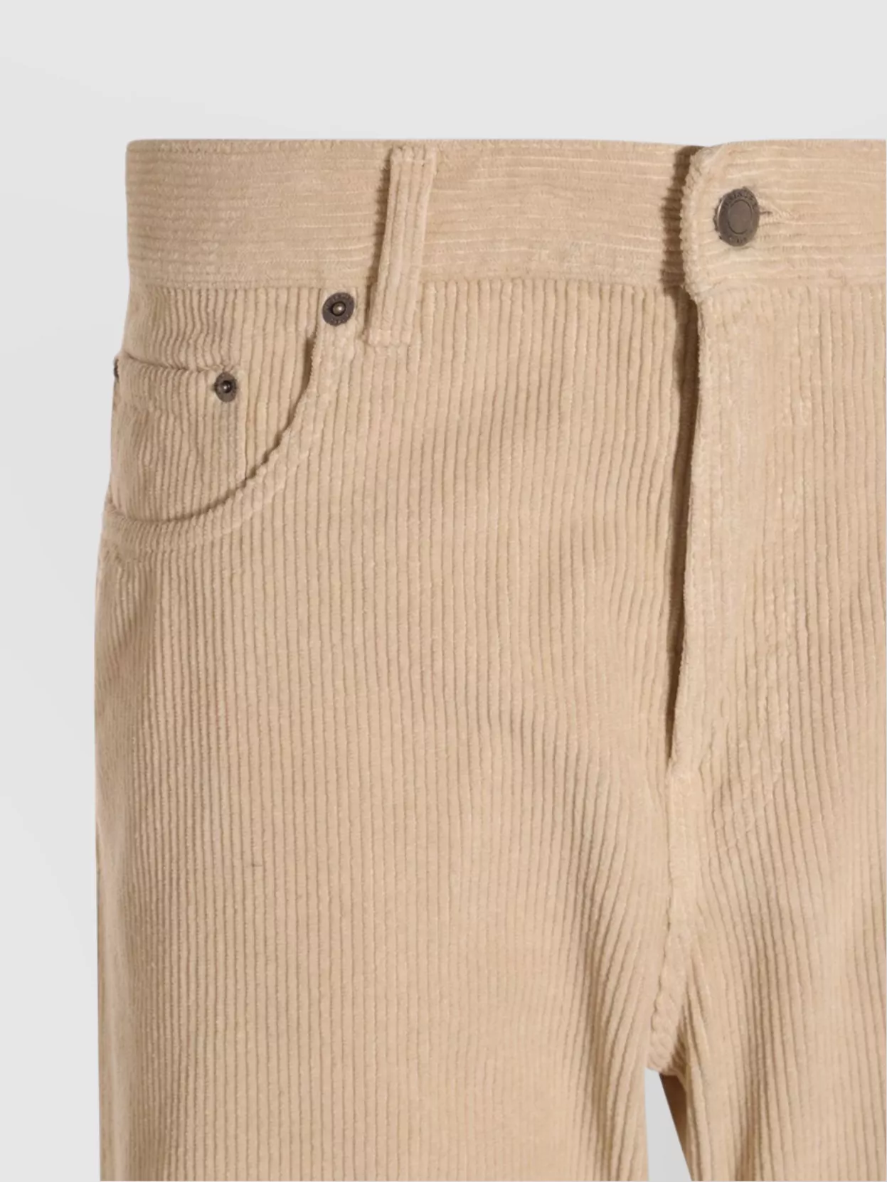 Haikure Straight Corduroy Trousers With Back Patch Pockets