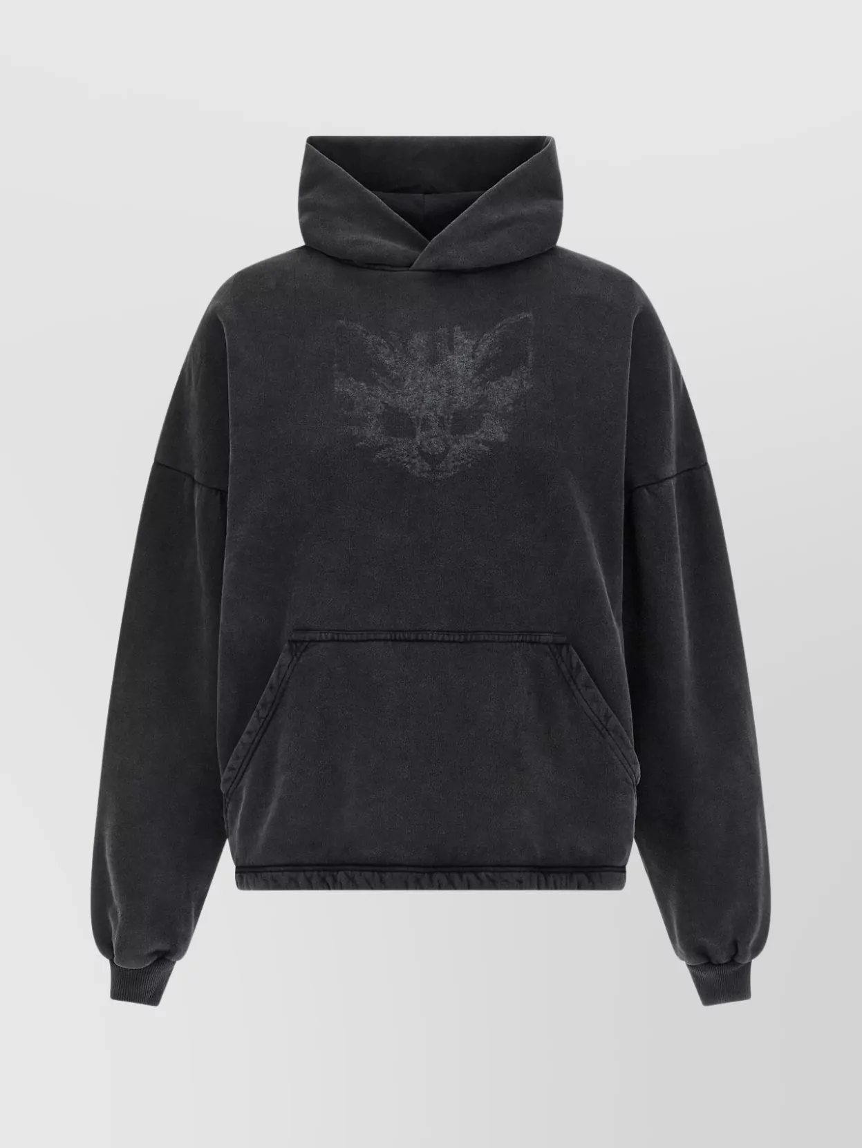Balenciaga Hooded Cropped Sweatshirt Long Sleeves In Black