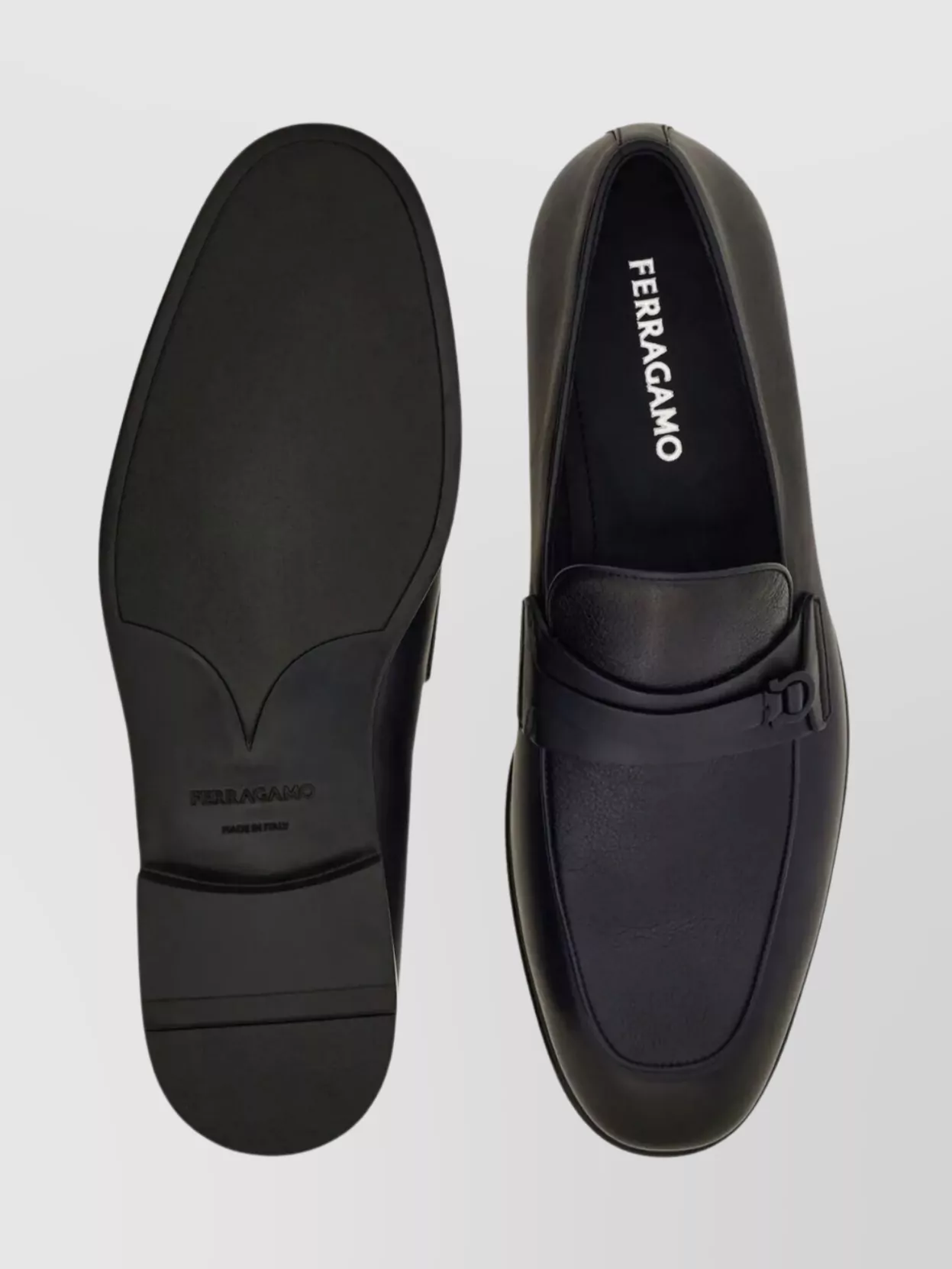 Ferragamo Shaded Leather Loafers Round Toe