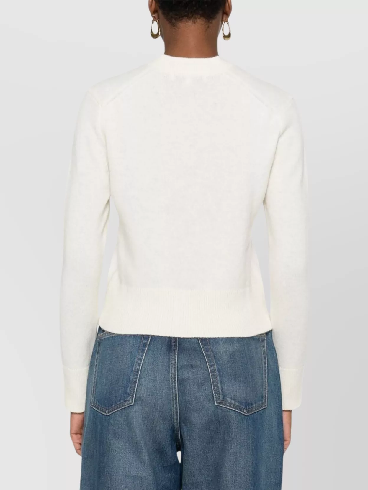 Maison Kitsuné Wool Cardigan With Crew Neck And Long Sleeves In Neutral