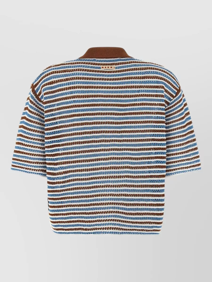 Marni Striped Crochet Cotton Cardigan