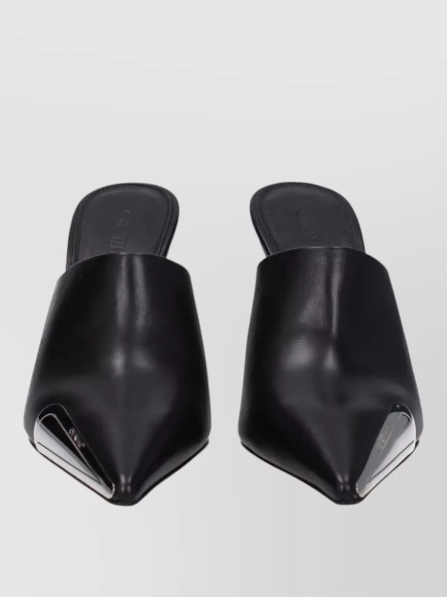Off-White Leather High Heel Mules
