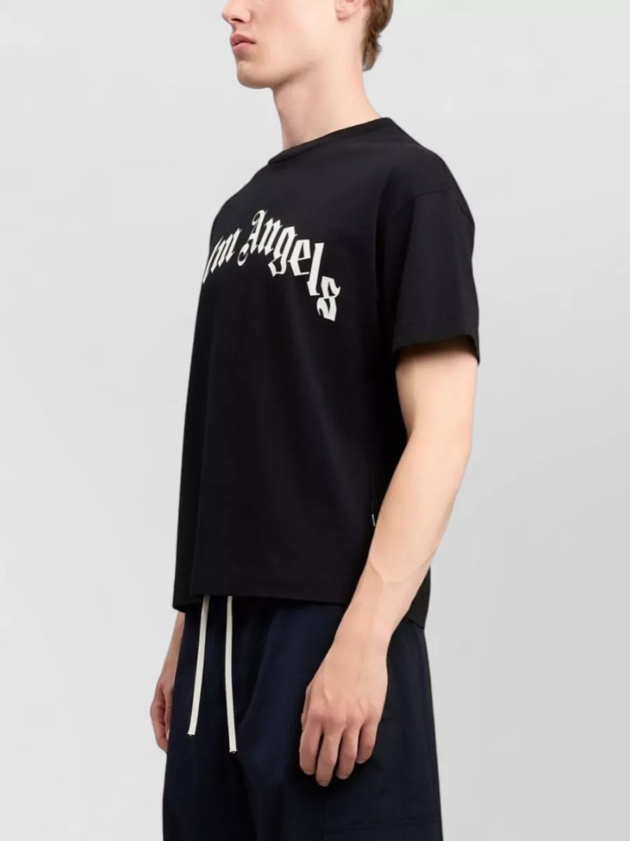 Palm Angels Logo Print Cotton Regular Fit T-Shirt