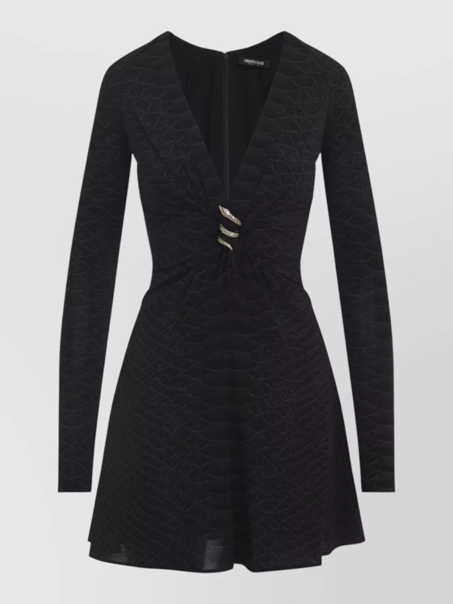 Roberto Cavalli Serpentine Printed Mini Dress