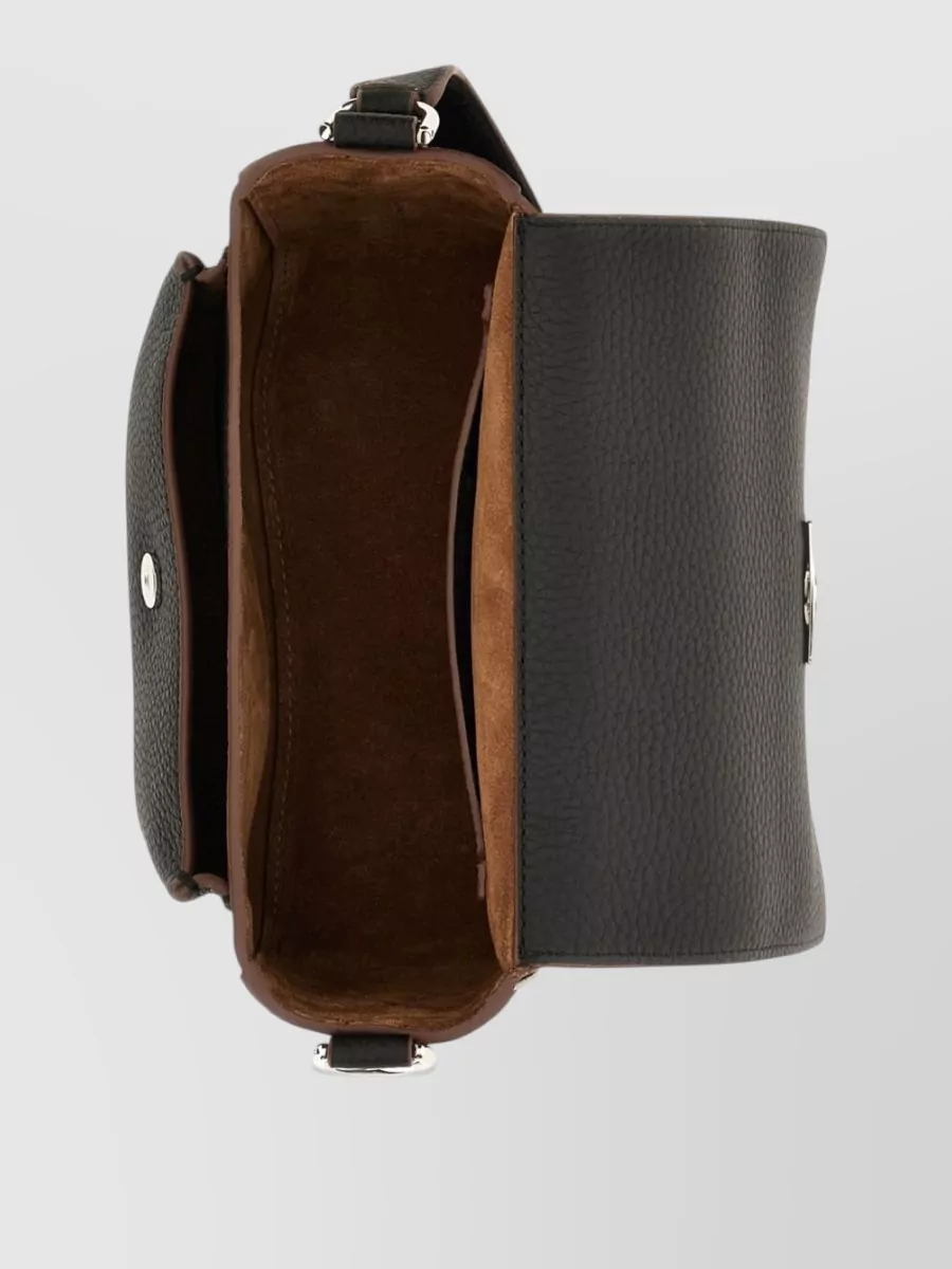 Hogan Leather Shoulder Bag Ring Tassel Detail