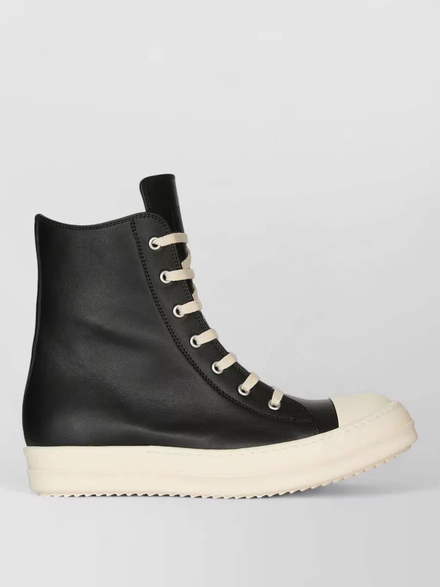 Rick Owens Leather High-Top Sneakers
