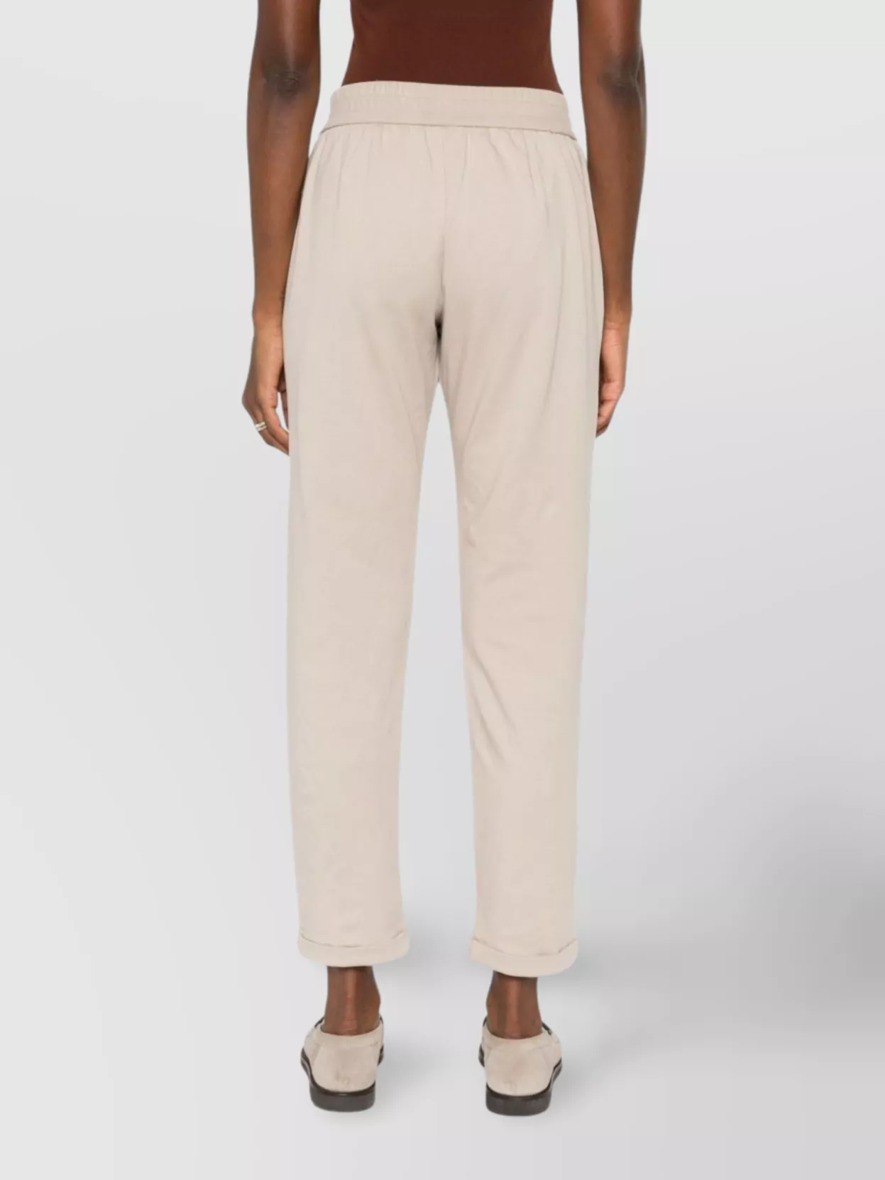 Brunello Cucinelli Cotton Sweatpants Elastic Waistband In Neutral