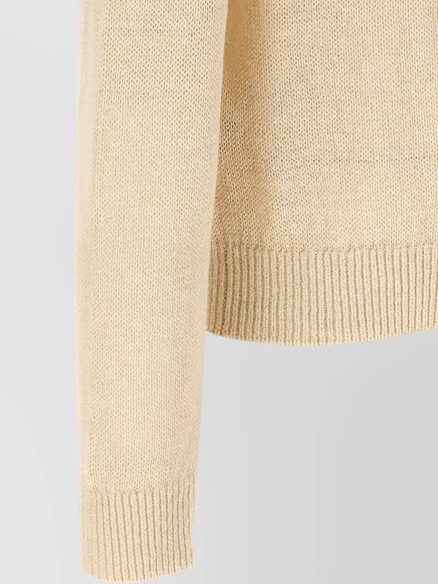 Jil Sander Hemp Silk Crew Neck Knit Sweater