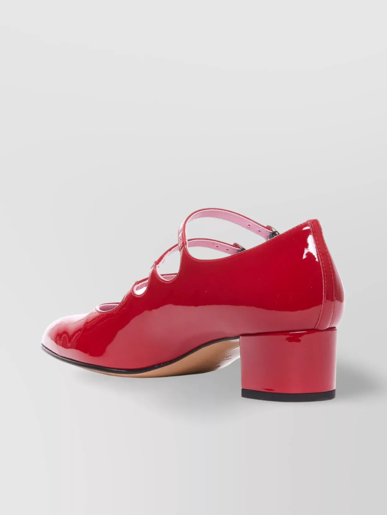 Shop Carel Glossy Block Heel Pumps With Round Toe