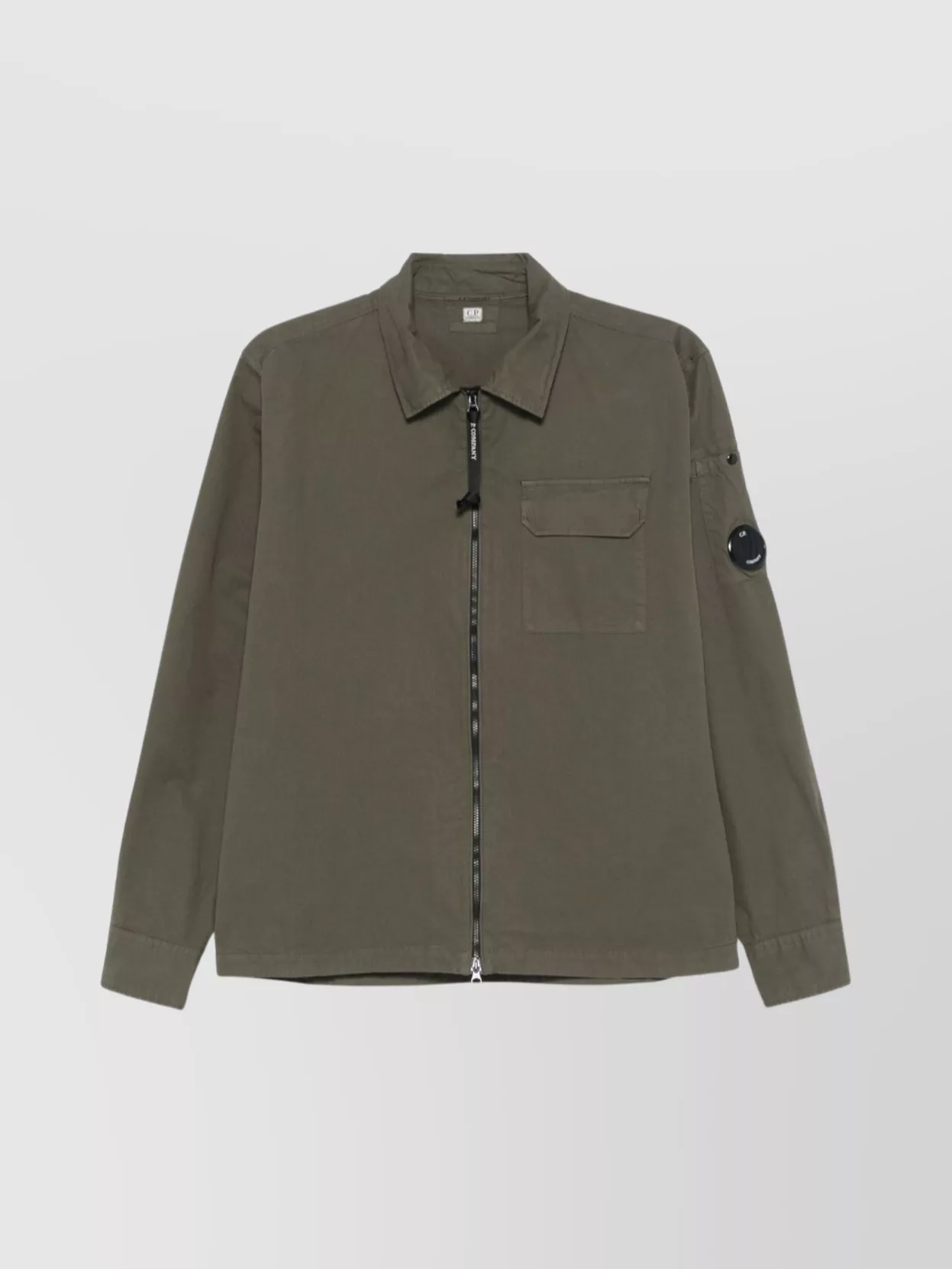 C.p. Company Logo Patch Shirt Flap Pocket In Green