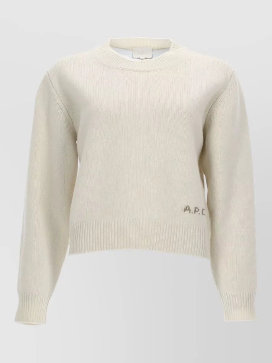 A.P.C. Wool logo-intarsia crew-neck sweater