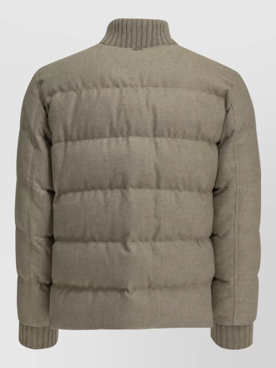 Herno Silk Blend Quilted Bomber Jacket