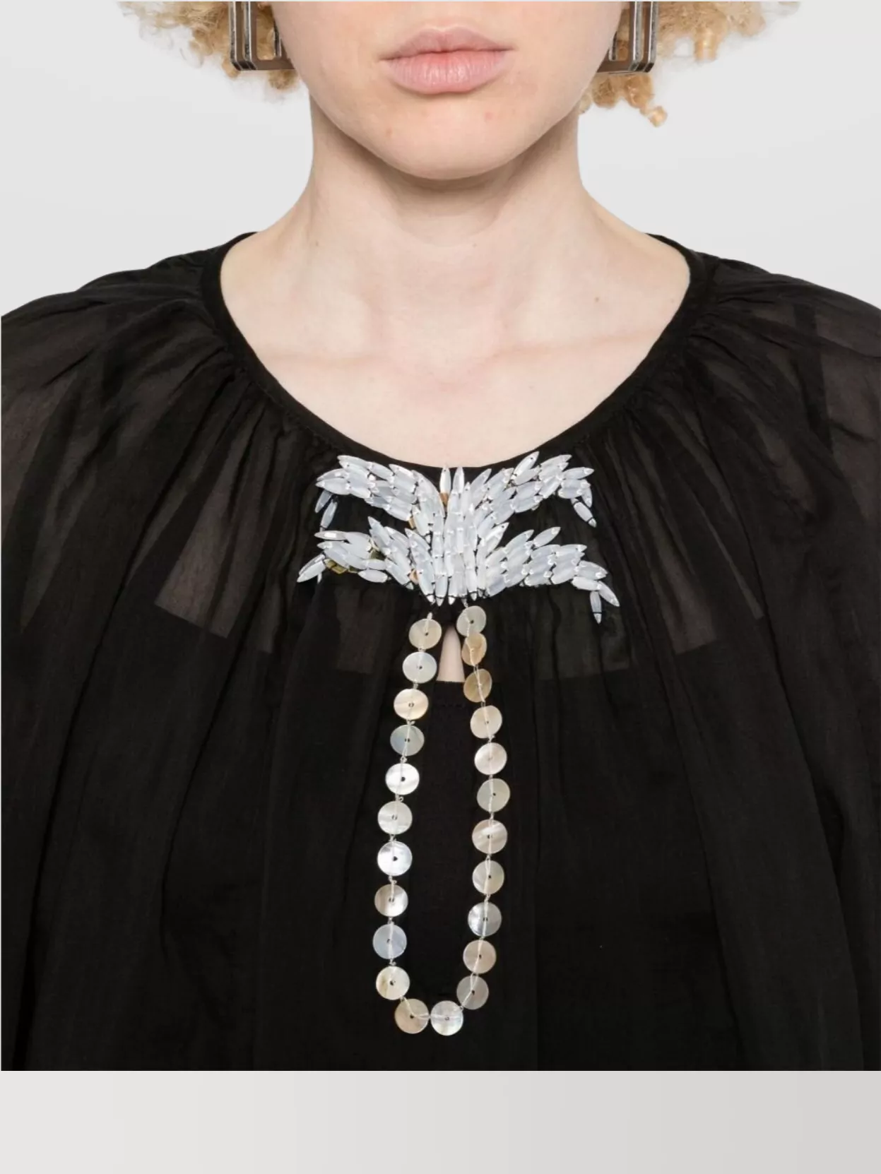 Forte Forte Blouse Embroidered Keyhole Neck