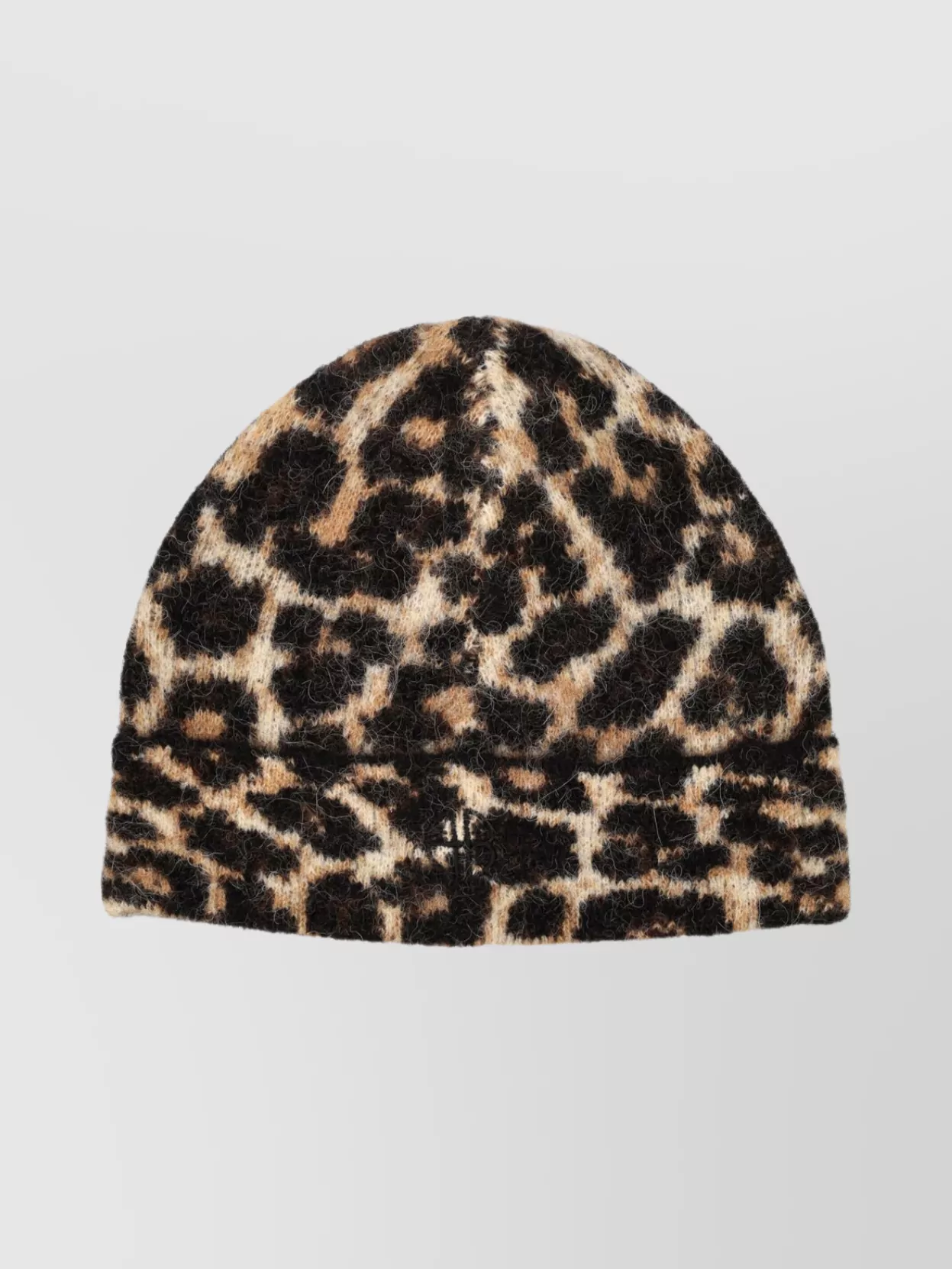 Anine Bing Animal Print Fuzzy Beanie Hat