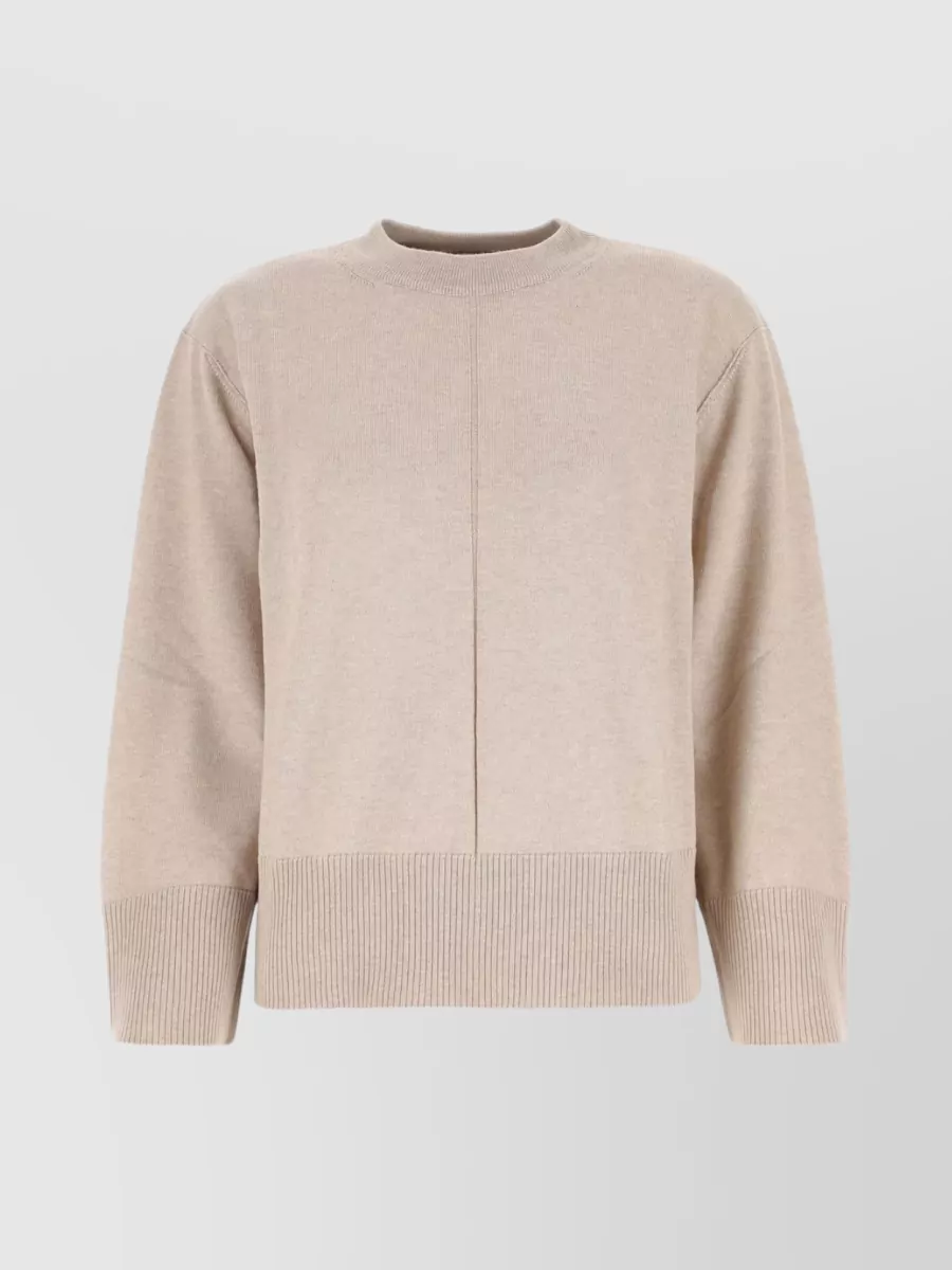 Shop Woolrich Blend Crew-neck Sweater In Cotton And Cashmere In Cream