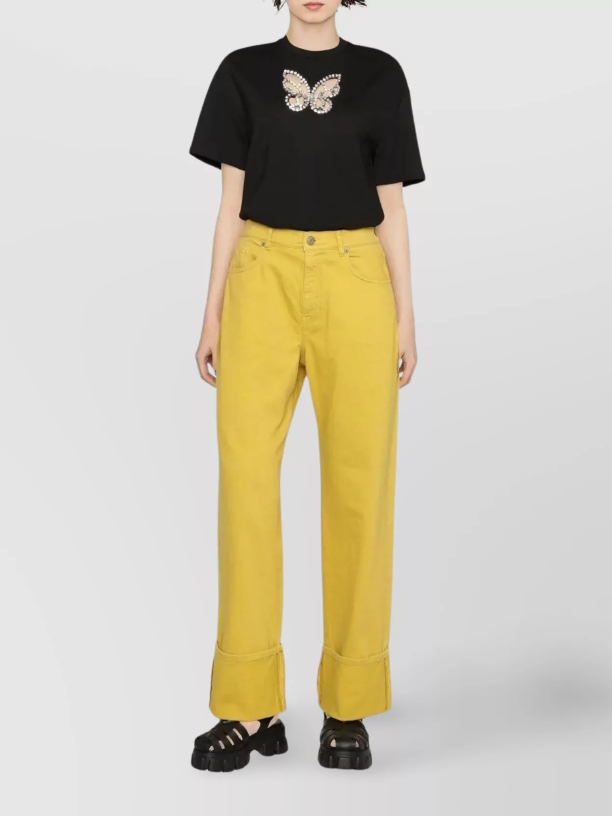 P.A.R.O.S.H STRAIGHT-LEG TROUSERS WIDE CUFFS 