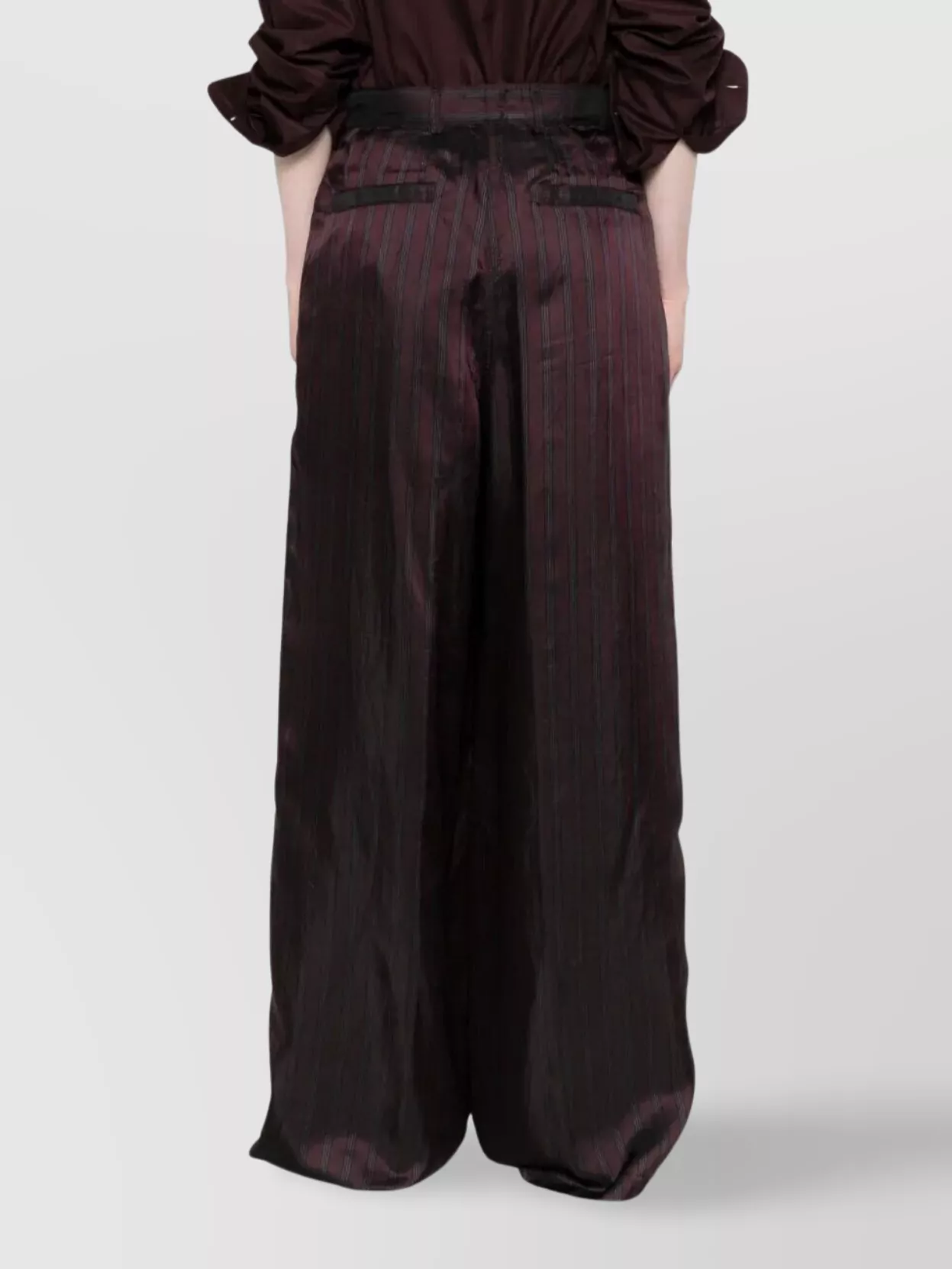 Dries Van Noten Striped Wide Leg Trousers And Pockets