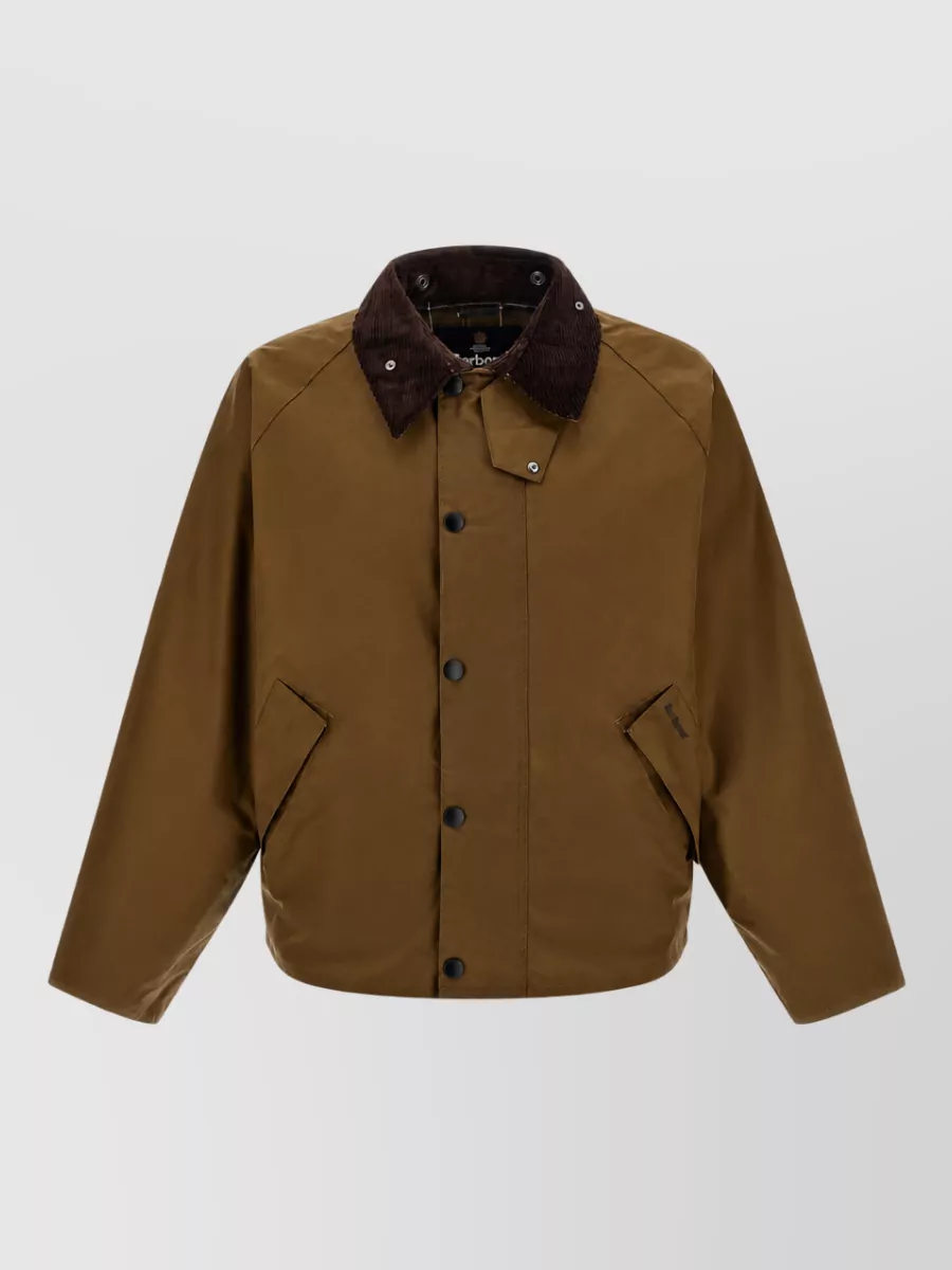 Barbour waxed cotton single breasted coat