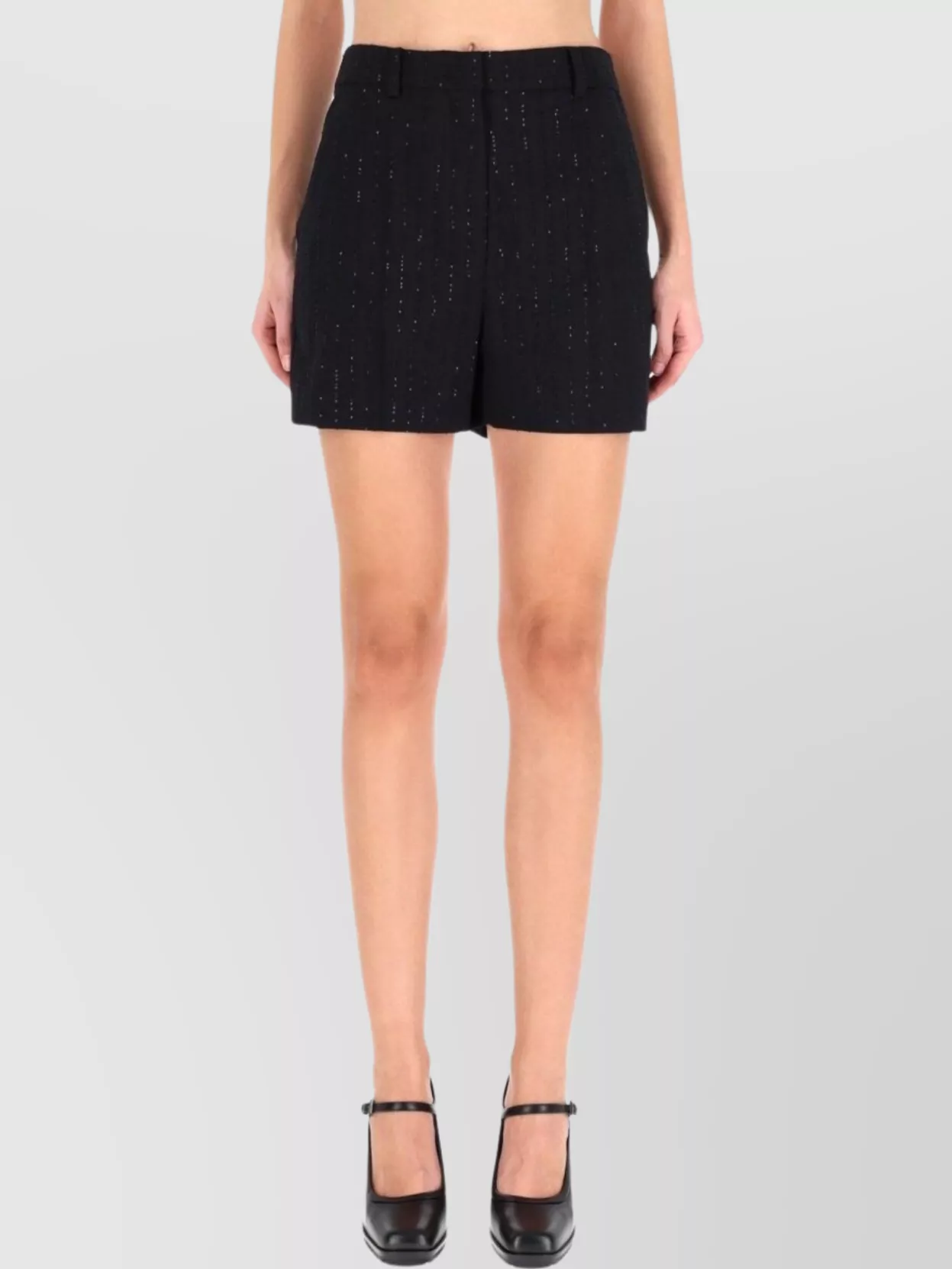 Max Mara Siberia Pleated Shorts Featuring Pockets In Black