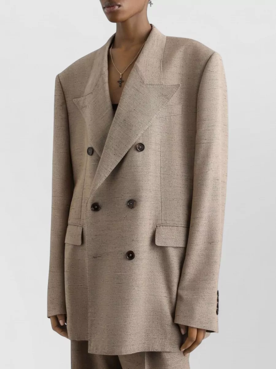 Dolce&Gabbana Viscose And Linen Double-Breasted Tweed Blazer