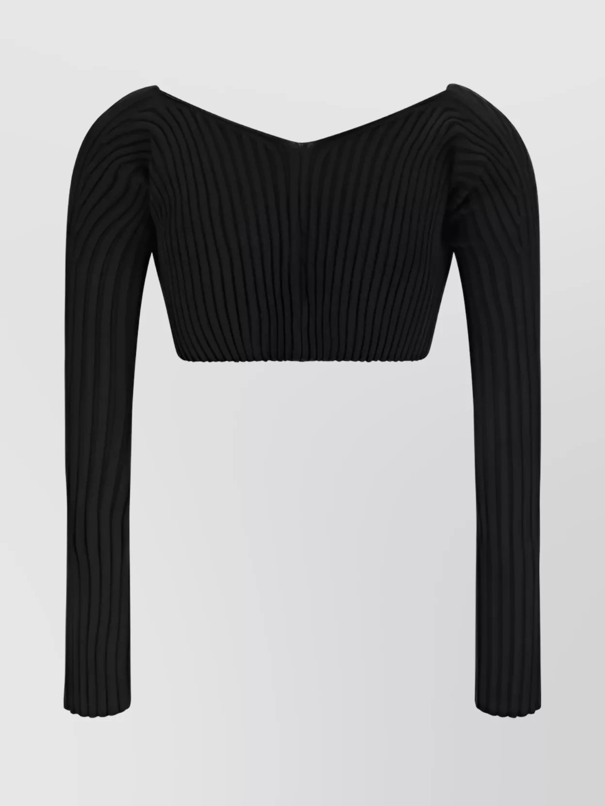 Jacquemus Ribbed Back Cropped Fitted Cardigan