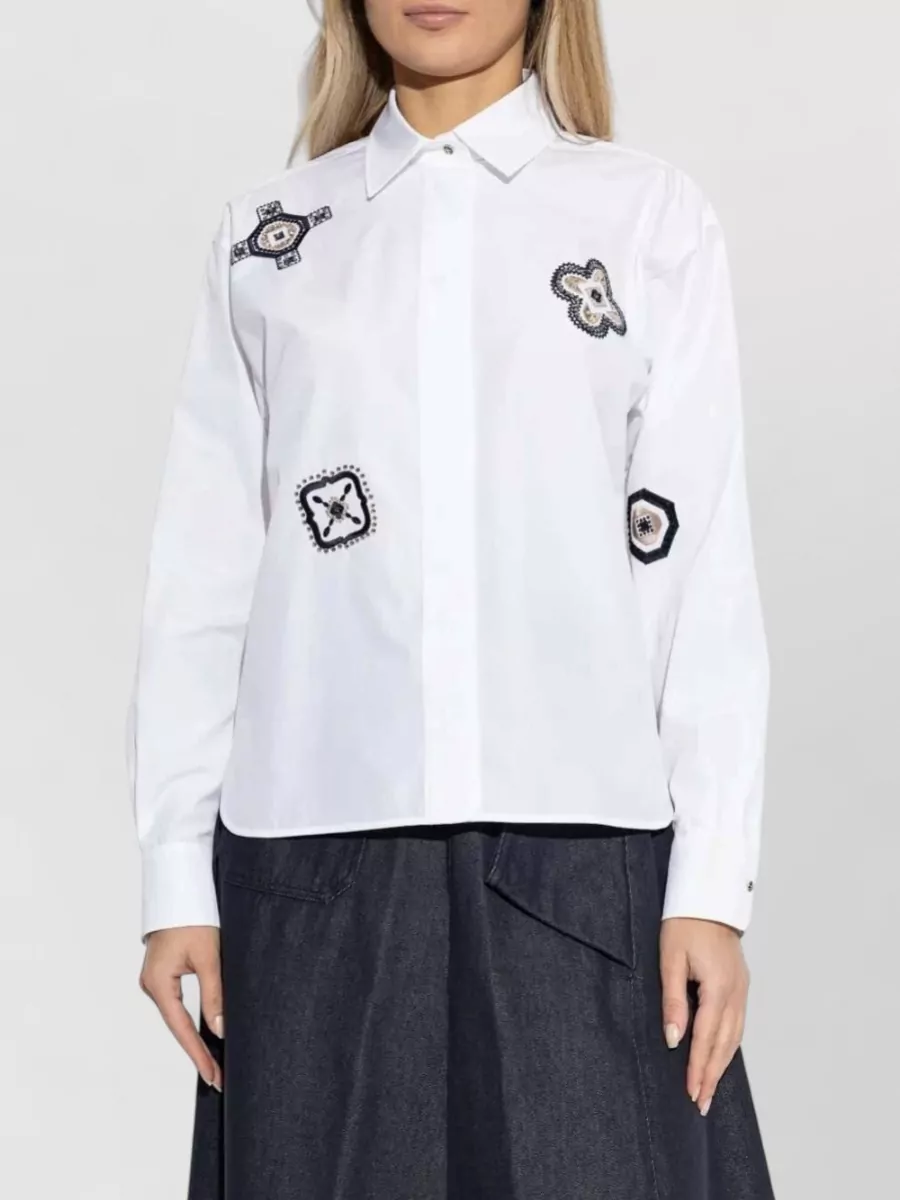 Max Mara Appliqué Long-Sleeve Shirt