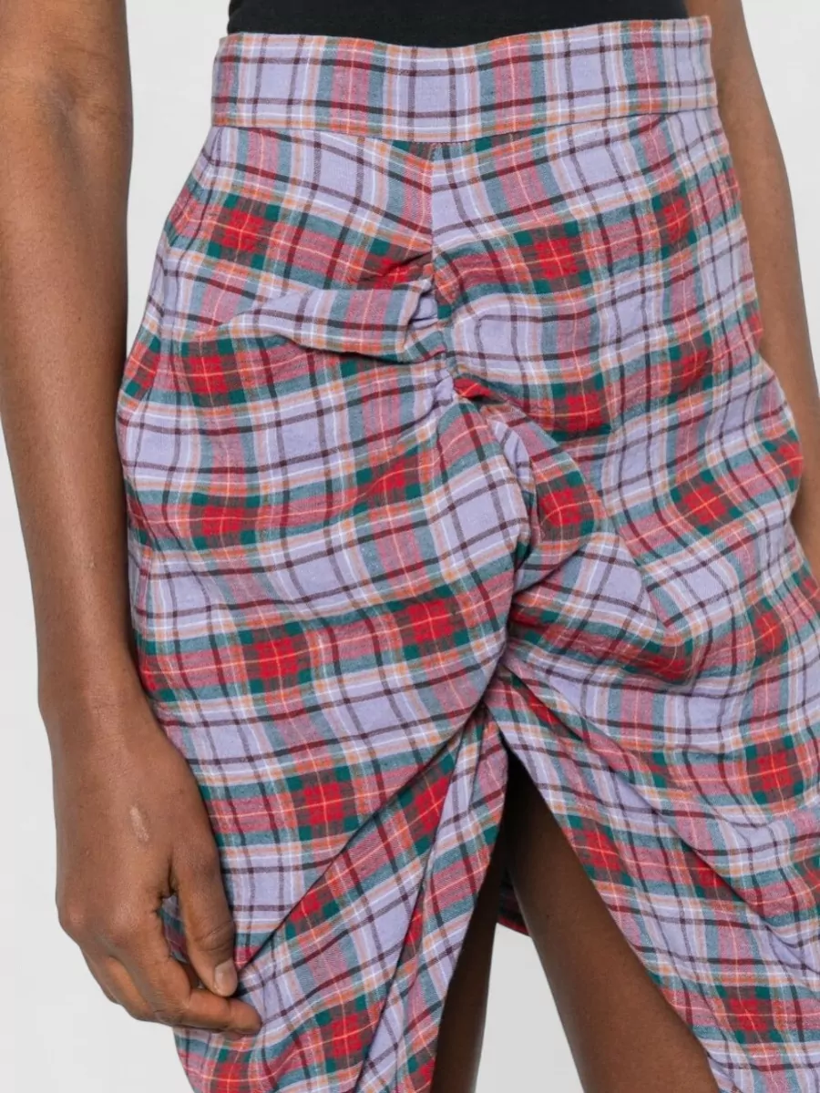 Vivienne Westwood High Waist Knee Length Plaid Skirt