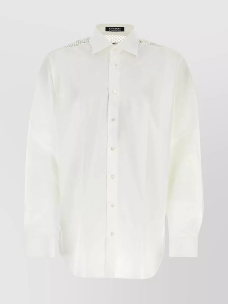 Shop Raf Simons Generous Fit Cotton Shirt In Cream