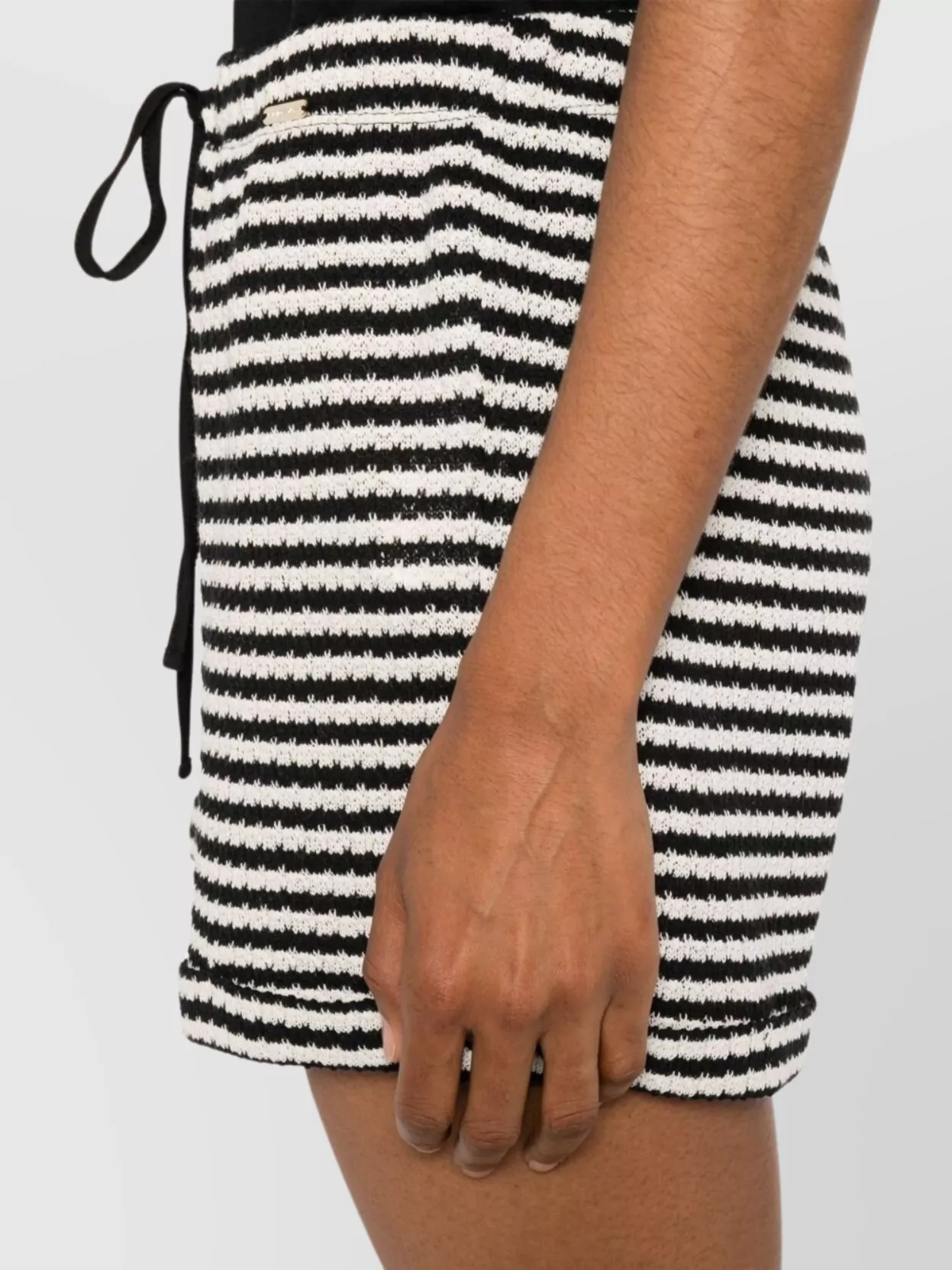 Emporio Armani Striped Drawstring Waistband Cotton Shorts
