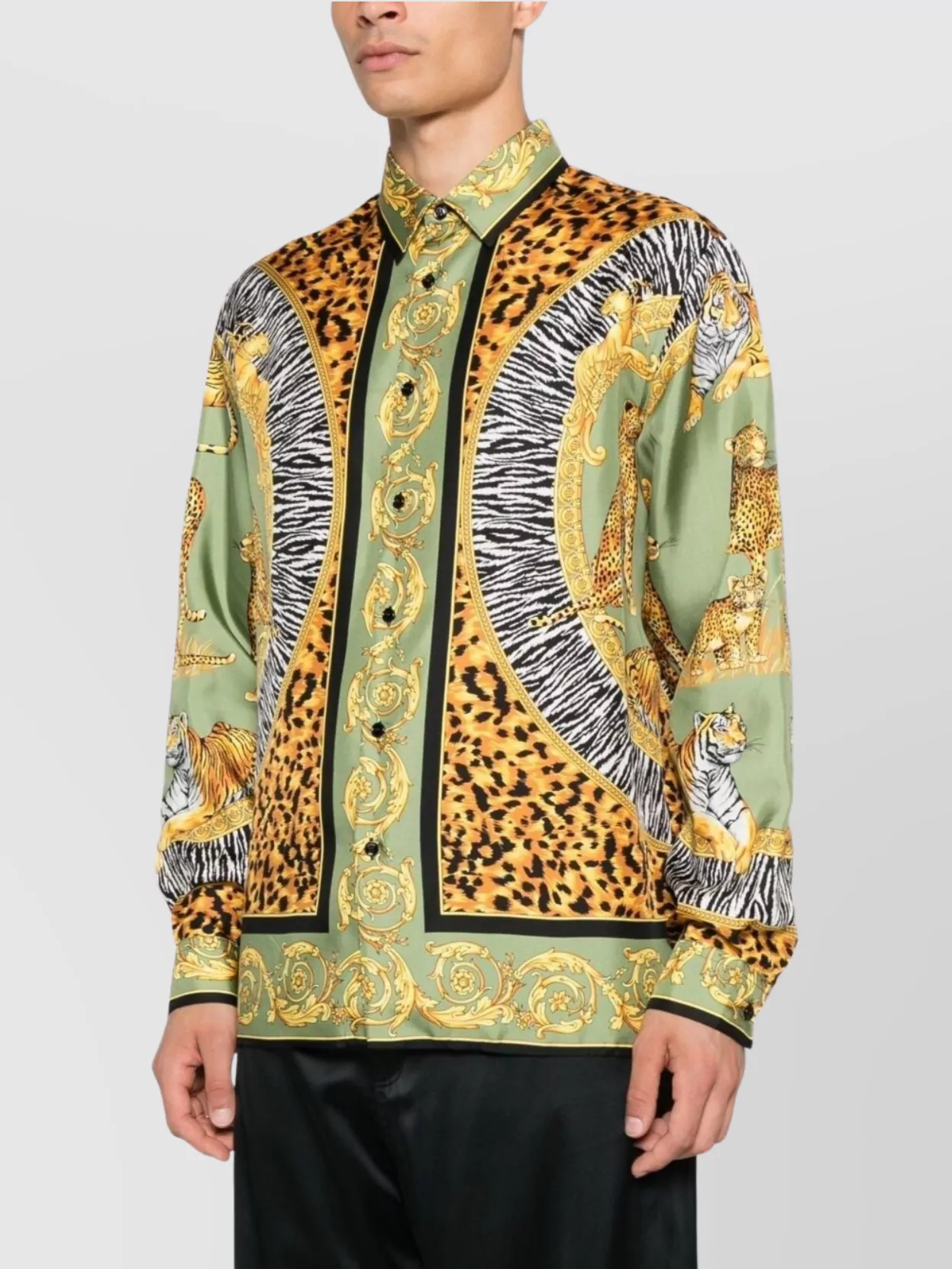Versace Animal Barocco Graphic Print Shirts