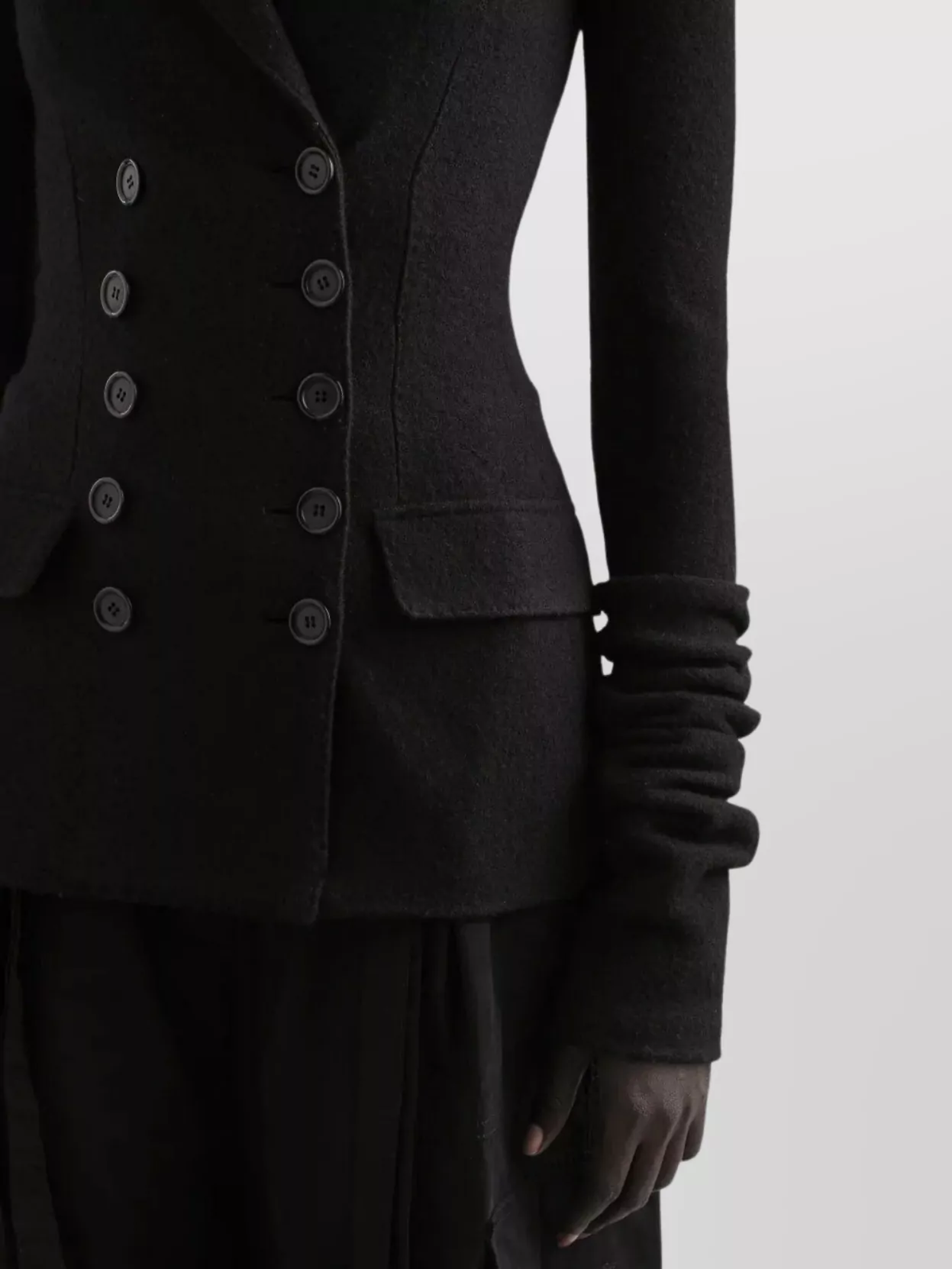 Dolce & Gabbana Double-breasted Jacket In Wool Cloth In Black