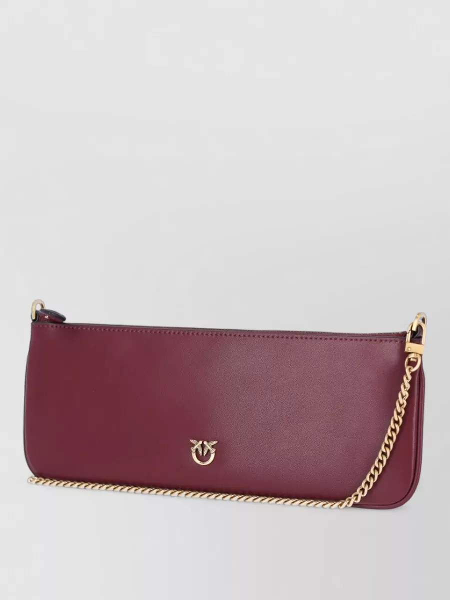 Pinko love bag flat leather clutch bag