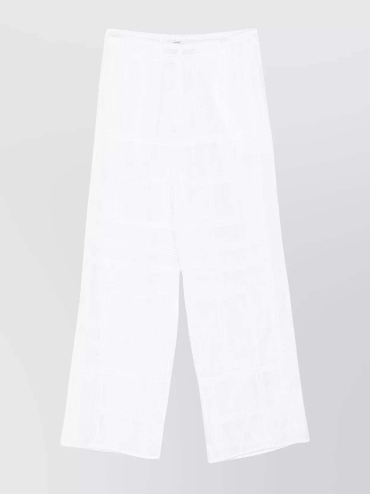 Totême Straight Trousers With Crochet Detailing And Geometric Pattern