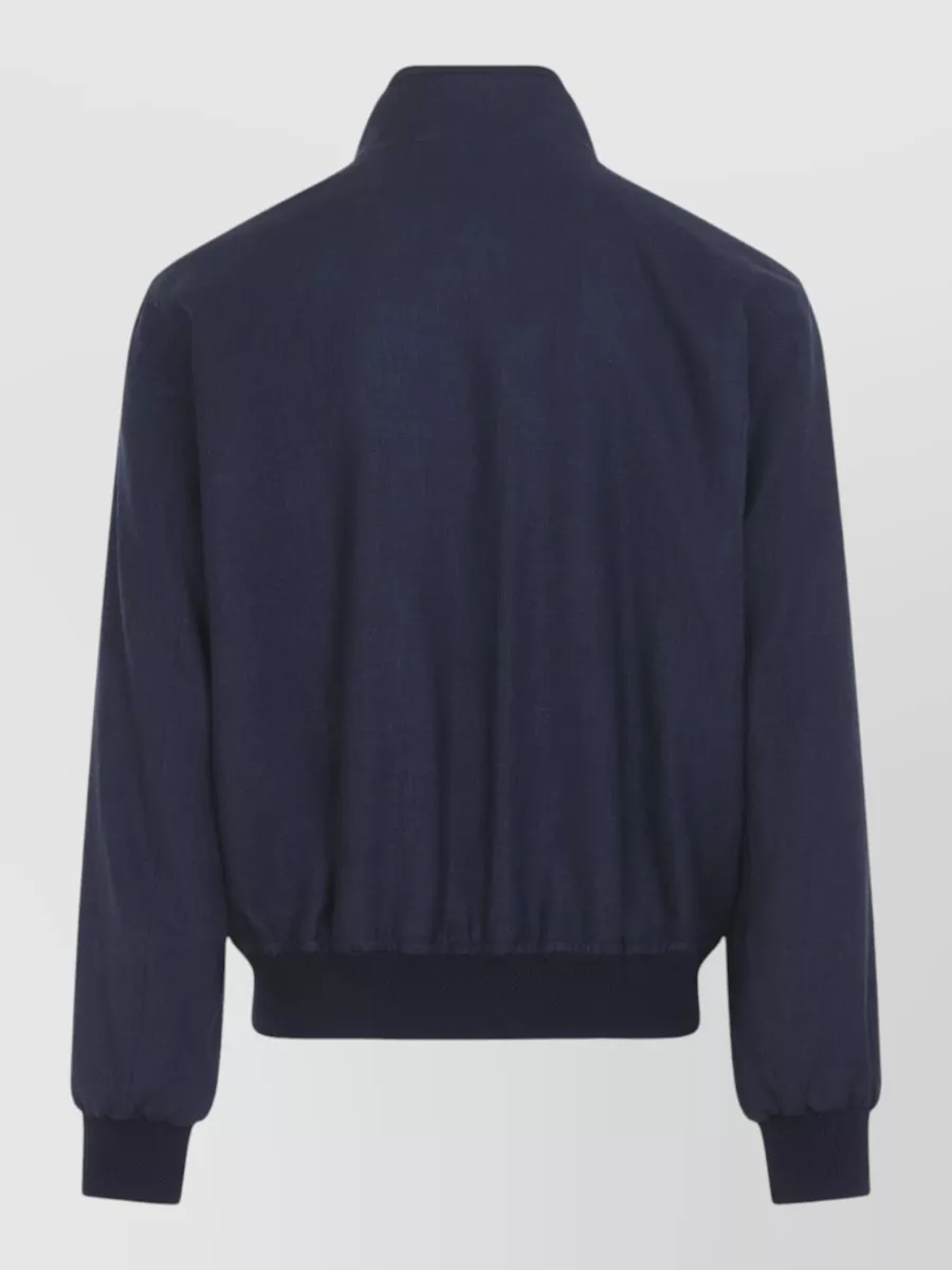 Ralph Lauren Purple Label Silk Linen Wool Bomber Jacket